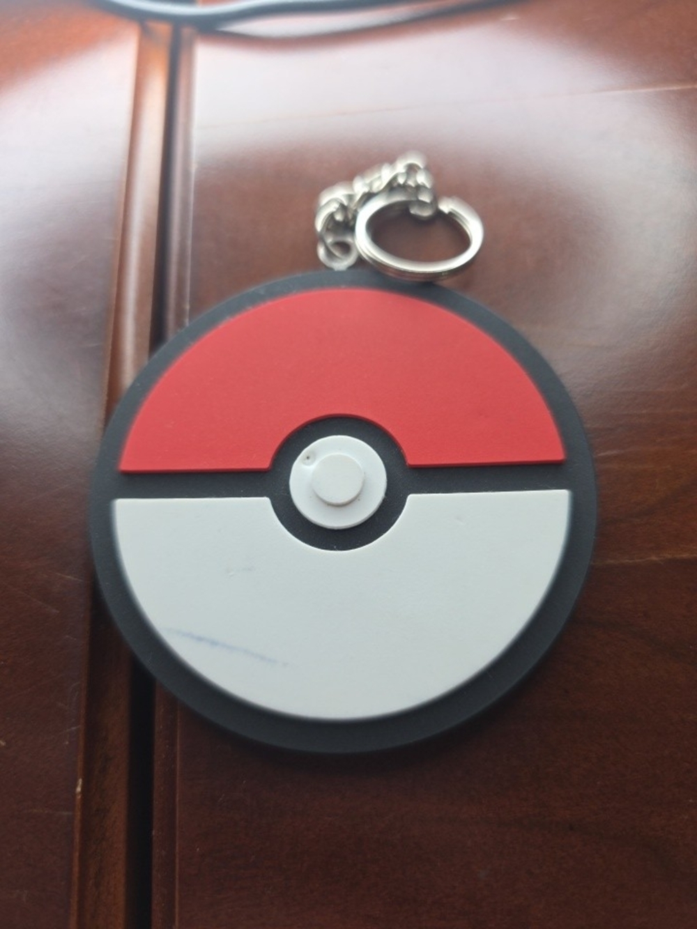 Poké Ball Style Silicone Rubber Keychain  - Red & White